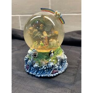 Noah's Ark Snow Globe Rainbow Religious Figurine Animals‎ Waves musical